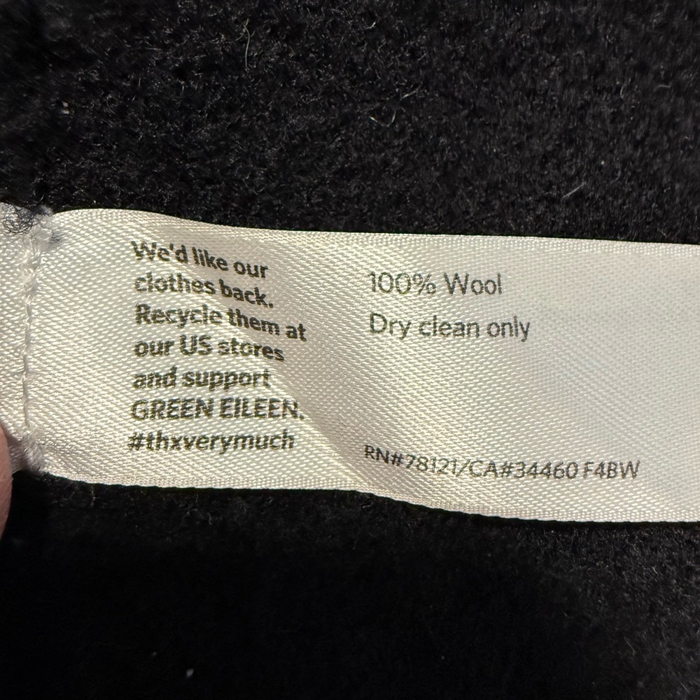 Eileen Fisher Black boiled wool Women's Jacket - Picture 6 of 7